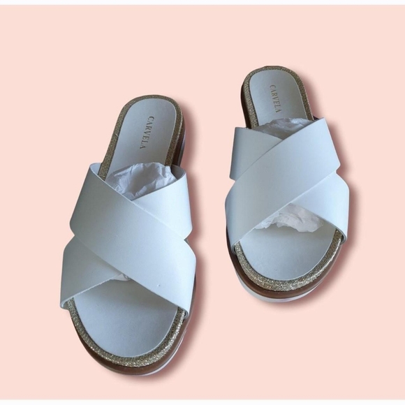 Kurt geiger carvella white leather sliders uk 5 new in box - Picture 4 of 5